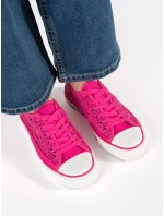 Pěkné růžové dámské tenisky bez podpatku Pěkné růžové dámské tenisky bez podpatku