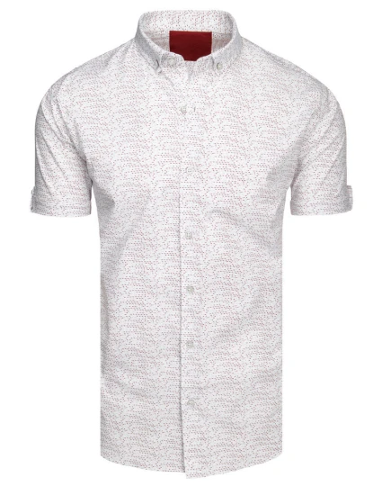 Pánská bílá košile s krátkým rukávem FashionStreet KX1078