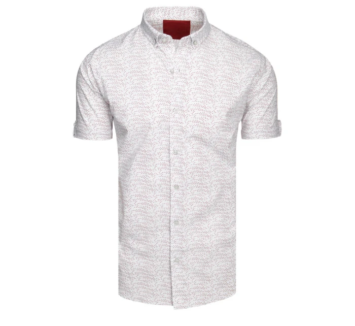 Pánská bílá košile s krátkým rukávem FashionStreet KX1078
