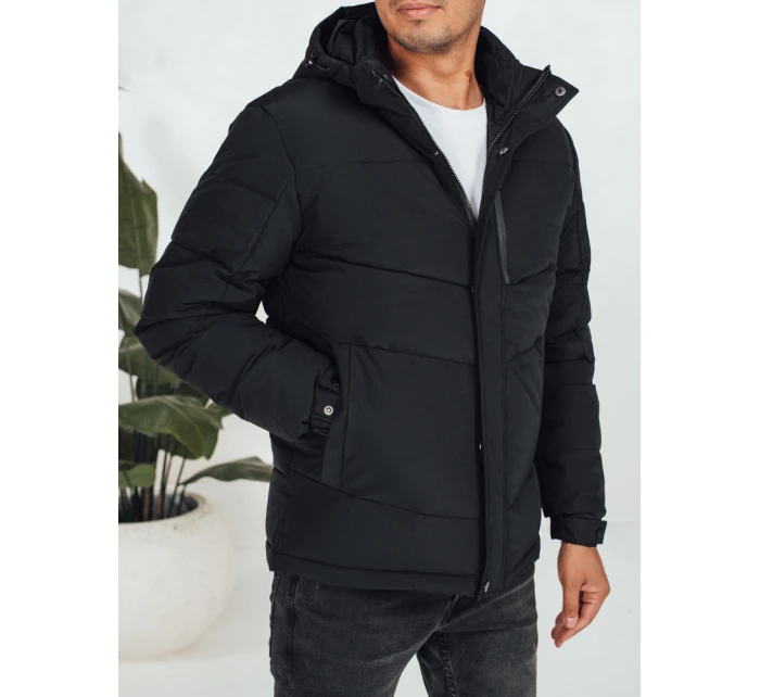Pánská prošívaná zimní bunda s kapucí černá model 21991510 - Dstreet