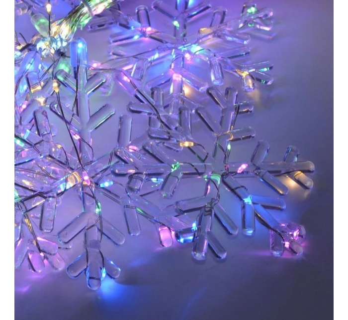 Světelný závěs na vánoční stromek 200x200 CM 408LED sněhové vločky MULTIKOLOR