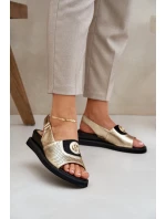 Dámské Sandály Na Klínu Zlaté Isnnoria Dámské Sandály Na Klínu Zlaté Isnnoria