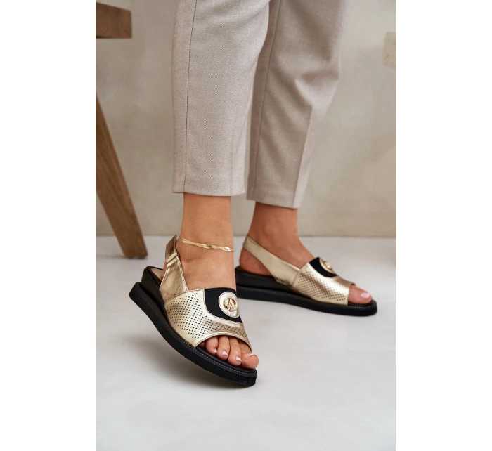 Dámské Sandály Na Klínu Zlaté Isnnoria Dámské Sandály Na Klínu Zlaté Isnnoria