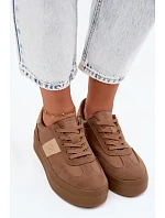 Dámské tenisky na platformě Big Star model 22185465 světle hnědé - Big Star Shoes Dámské tenisky na platformě Big Star model 22185465 světle hnědé - Big Star Shoes