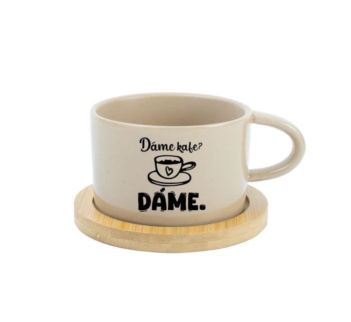 DÁME KAFE? DÁME. - krémový hrníček makronka 200 ml