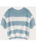 Světle modrý pruhovaný svetr (761ART) - Goodlooking