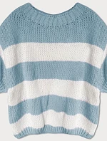 Světle modrý pruhovaný svetr (761ART) - Goodlooking
