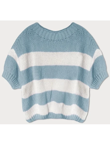 Světle modrý pruhovaný svetr (761ART) - Goodlooking