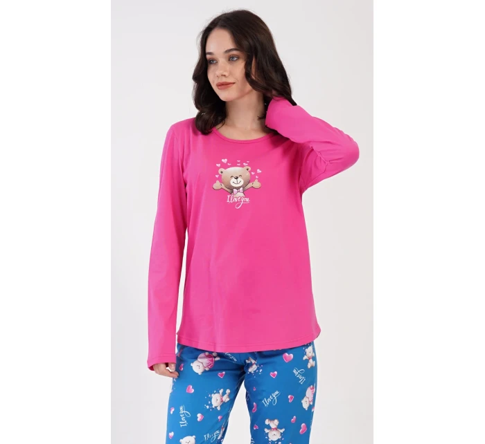 Dámské pyžamo dlouhé Méďa I love model 20848207 - Vienetta