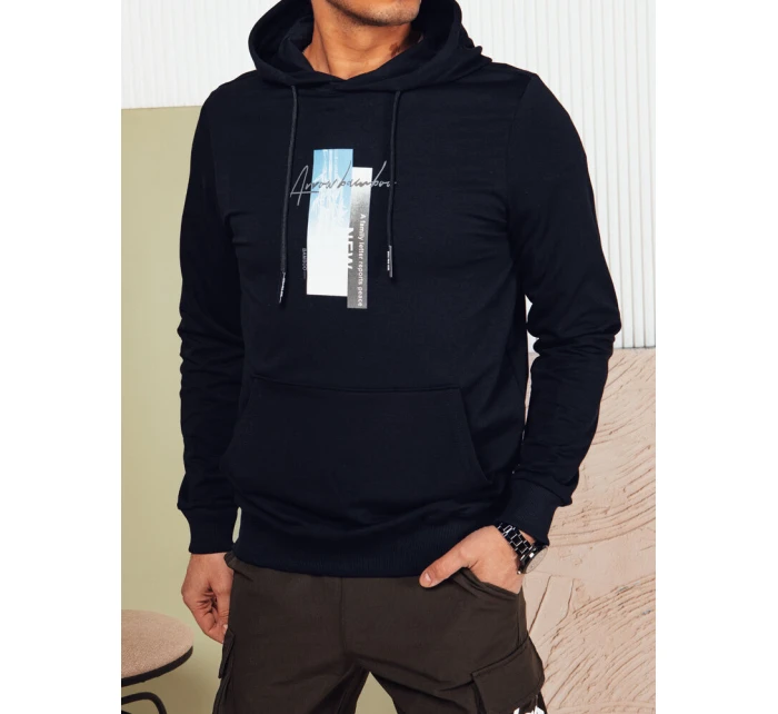 Pánská mikina s kapucí tmavě modrá model 21976180 - Dstreet Pánská mikina s kapucí tmavě modrá model 21976180 - Dstreet