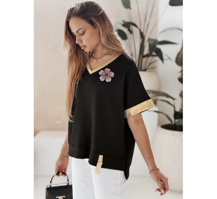 Dámská oversize halenka SHINE LOVE černá Dstreet model 21989307 - FashionStreet Dámská oversize halenka SHINE LOVE černá Dstreet model 21989307 - FashionStreet