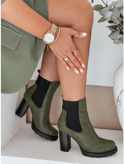 Dámské boty CHICMOVE na podpatku zelené FashionStreet ZY1019