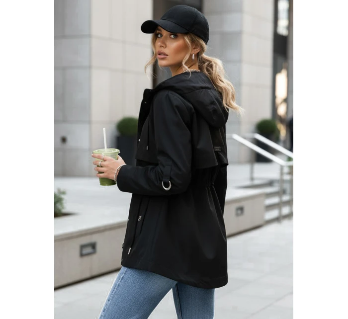 Dámská přechodná bunda s kapucí černá FashionStreet TY5626