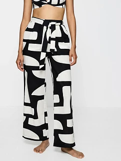 Dámské kalhoty Summer Wear Trousers - BLACK - černobílé 0034 - TRIUMPH