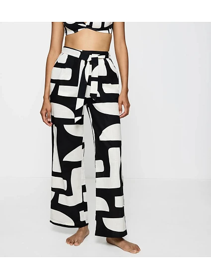 Dámské kalhoty Summer Wear Trousers - BLACK - černobílé 0034 - TRIUMPH Dámské kalhoty Summer Wear Trousers - BLACK - černobílé 0034 - TRIUMPH