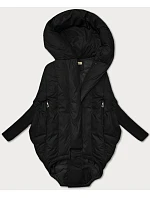 Černá dámská oversize bunda s rukávy model 21248870 - WAY MODE Černá dámská oversize bunda s rukávy model 21248870 - WAY MODE