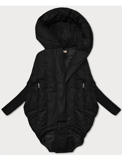 Černá dámská oversize bunda s rukávy model 21248870 - WAY MODE Černá dámská oversize bunda s rukávy model 21248870 - WAY MODE
