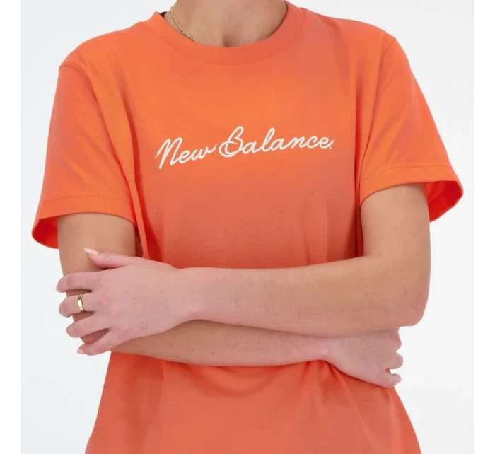 Tričko New Balance S/S Script Tee Gfr W WT41909GFR