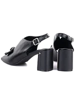 Dámské sandály na jehlovém podpatku s mašlí černé Jezzi RMR25112-3 Dámské sandály na jehlovém podpatku s mašlí černé Jezzi RMR25112-3