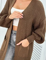Svetr dlouhý kardigan hnědý