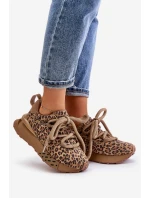 Dámské Zamszové Tenisky Na Platformě S Tlustým Šněrováním Panthera Artiker 55C0135 Hnědé