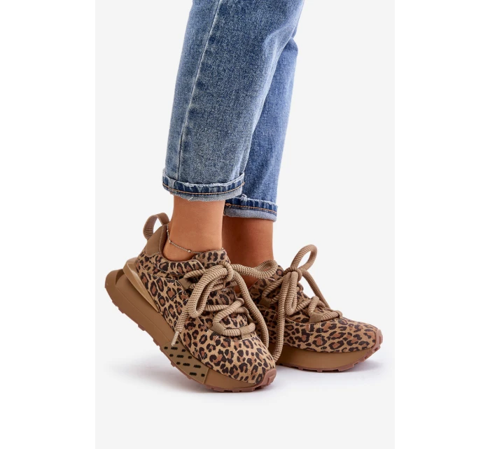 Dámské Zamszové Tenisky Na Platformě S Tlustým Šněrováním Panthera Artiker 55C0135 Hnědé