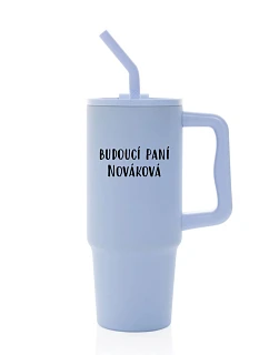 Personalizovaná nerezová termoska s barevným víčkem - budoucí paní