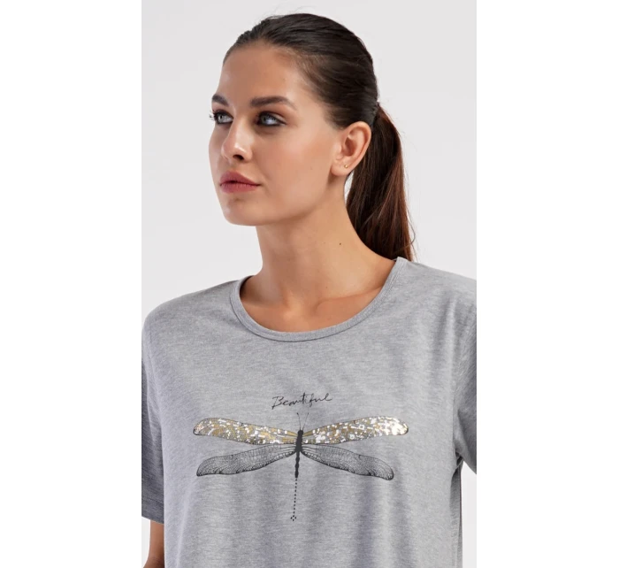 Dámské domácí šaty s krátkým rukávem model 20585156 - Vienetta Dámské domácí šaty s krátkým rukávem model 20585156 - Vienetta