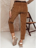 Dámské manšestrové kalhoty DANORIA v jedné velikosti s páskem camel FashionStreet UY2289