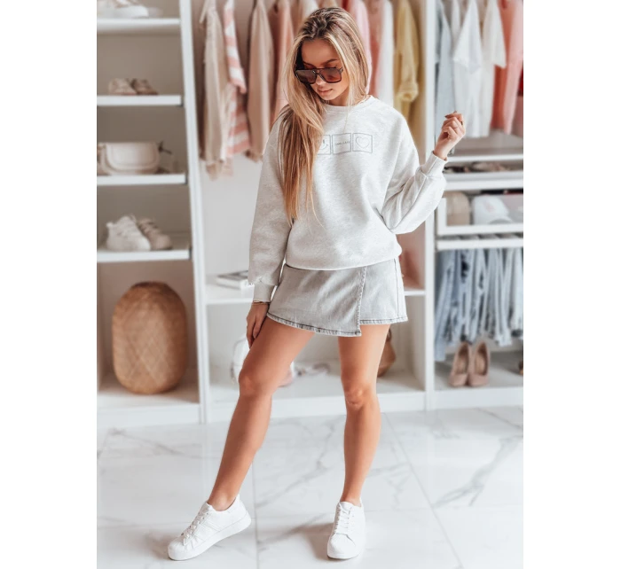 Dámská oversize mikina s výšivkou EASYJOY šedá FashionStreet BY1517