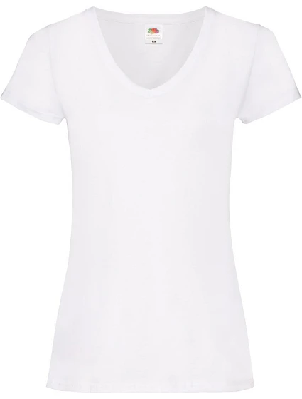 Fruit of the Loom Lady-Fit Valueweight V-Neck T Dámské tričko s výstřihem do V 16.1398 white Fruit of the Loom Lady-Fit Valueweight V-Neck T Dámské tričko s výstřihem do V 16.1398 white