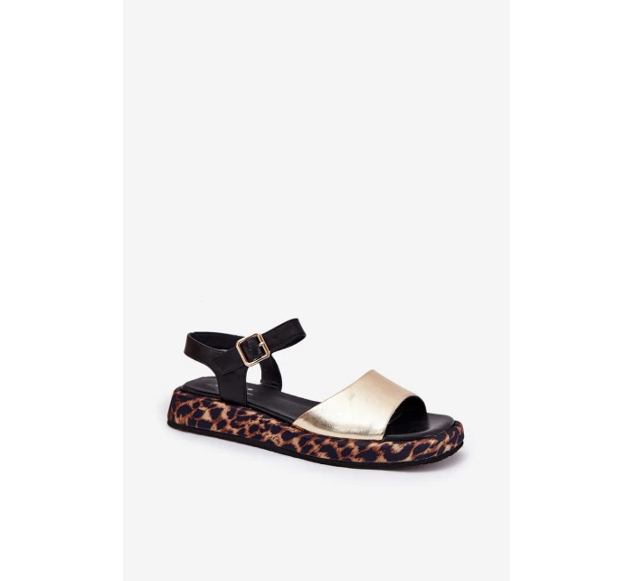 Kožené Elegantní Dámské Sandály model 21691677 Zlaté - S.Barski