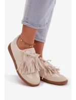 Dámské tenisky s třásněmi Béžové model 21937712 - Boto