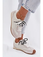 Kožené semišové dámské tenisky Big Star TT274555 Bílé