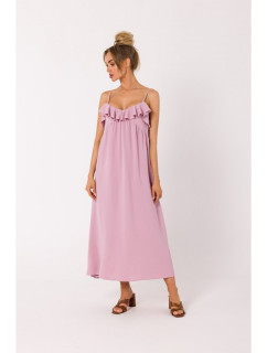 Letní šaty na ramínka  růžové model 18383551 - Moe