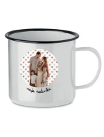 Personalizovaný retro plecháček s výřezem fotky na podkladu