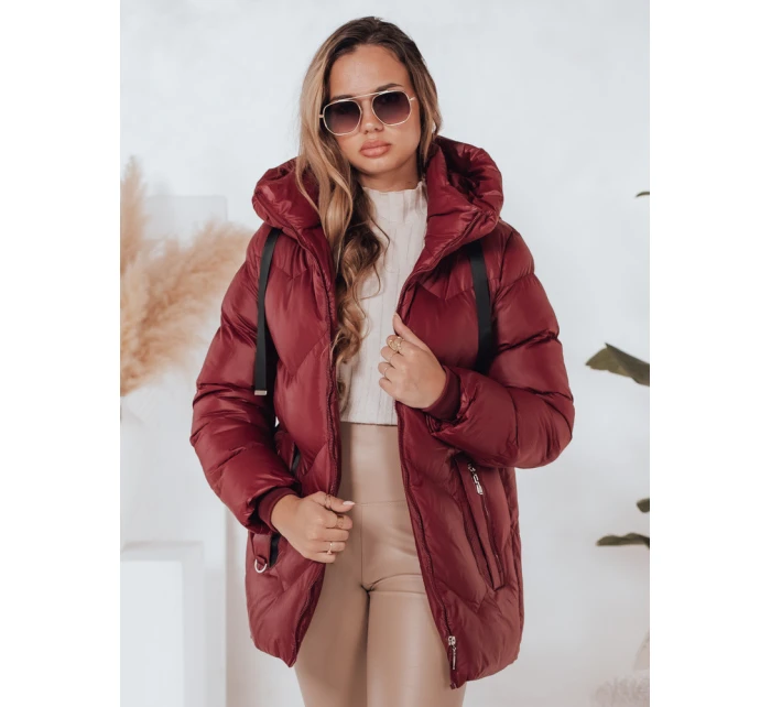 Dámská zimní bunda SALVONA červená prošívaná FashionStreet TY5005 Dámská zimní bunda SALVONA červená prošívaná FashionStreet TY5005