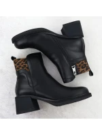 Černé kožené boty na jehlovém podpatku model 21905469 - VINCEZA