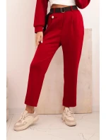 Dámská souprava máslová mikina s kapucí a kalhoty s páskem bordó Dámská souprava máslová mikina s kapucí a kalhoty s páskem bordó