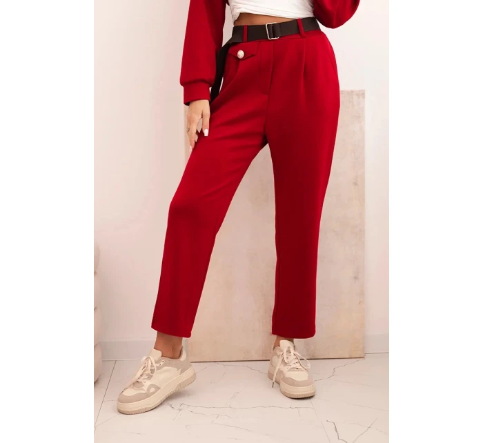 Dámská souprava máslová mikina s kapucí a kalhoty s páskem bordó Dámská souprava máslová mikina s kapucí a kalhoty s páskem bordó