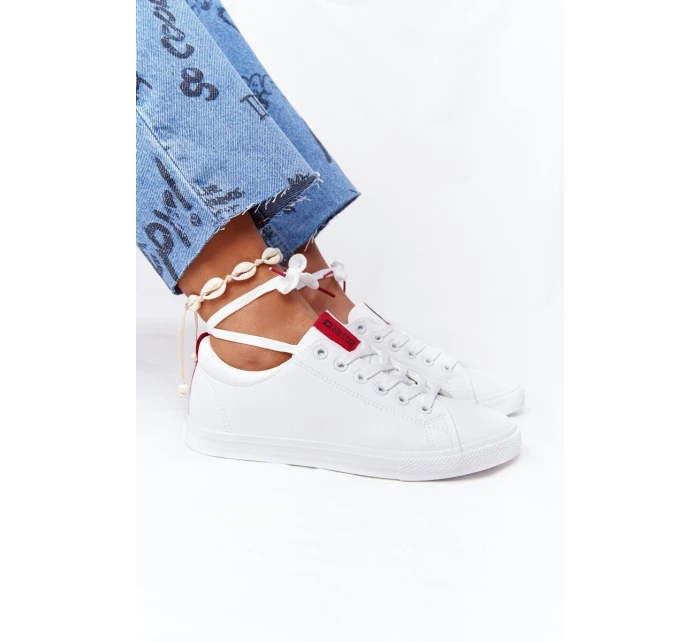Dámské Kožené Tenisky Se Stuhou BIG STAR DD274685 Bile Dámské Kožené Tenisky Se Stuhou BIG STAR DD274685 Bile