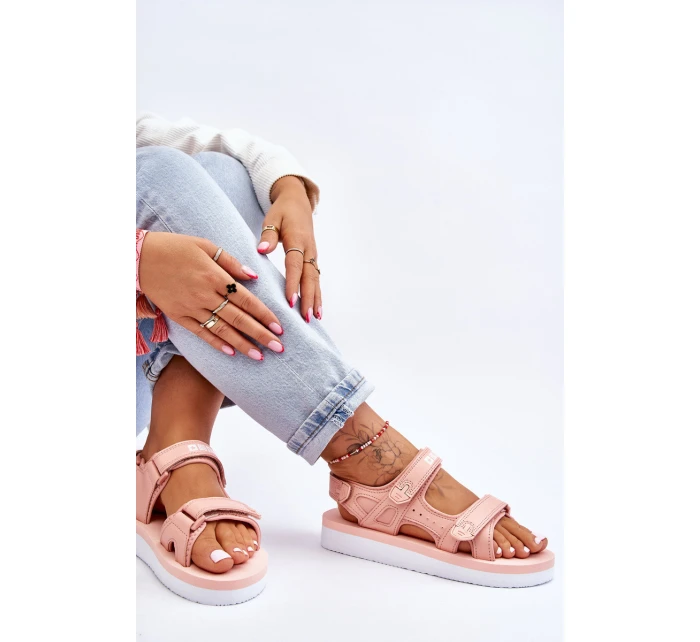 Dámské sportovní sandály na platformě Big Star LL274788 Růžové Dámské sportovní sandály na platformě Big Star LL274788 Růžové