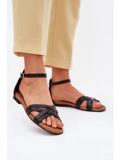 Dámské Kožené Sandály Na Plochém Podpatku Maciejka 07029-01 Černé