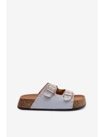 Dámské pantofle se zlatými sponami a knoflíky Modré model 21960974 - Boto