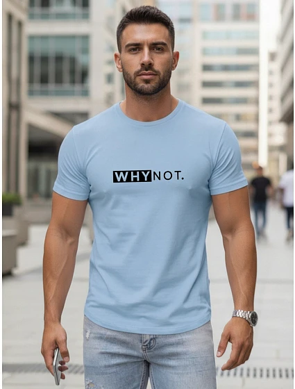 Pánské tričko s klasickým potiskem streetwear modré FashionStreet NX5122R Pánské tričko s klasickým potiskem streetwear modré FashionStreet NX5122R