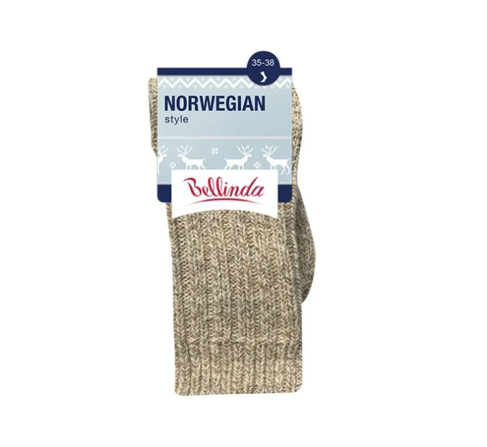 Zimní unisex ponožky NORWEGIAN STYLE SOCKS - BELLINDA - šedá