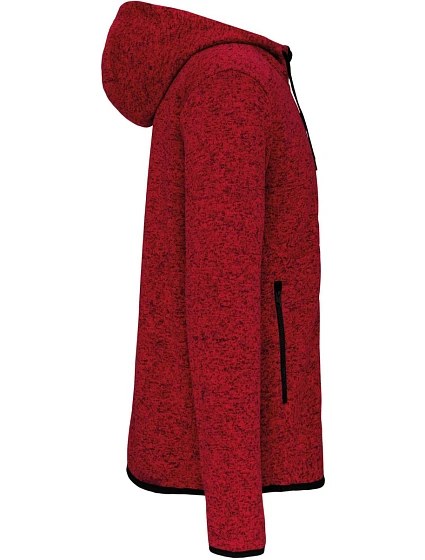 PA 365 Pánská pletená fleecová bunda s kapucí model 22423405 red melange - Kariban ProAct PA 365 Pánská pletená fleecová bunda s kapucí model 22423405 red melange - Kariban ProAct