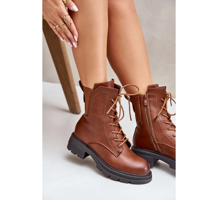 Zateplené boty workery na zip hnědé model 21675724 - Boto Zateplené boty workery na zip hnědé model 21675724 - Boto