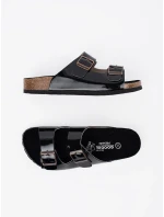 Pěkné černé dámské nazouváky na plochém podpatku Pěkné černé dámské nazouváky na plochém podpatku