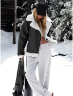 Dámská bunda ramones s ovčí kůží černá model 21994606 - Dstreet